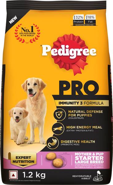 PEDIGREE Pro Mother and Pup Starter Large Breed Expert Nutrition (3 - 12 Weeks) 1.2 kg Dry New Born Dog Food