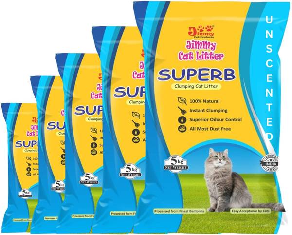 Jimmy Cat Litter Superb Granules Sand Unscented 25 kg Pet Litter Tray Refill