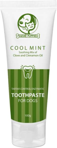 Foodie Puppies Dog Toothpaste with Cool Mint - 100g, Soothing Mix of Clove and Cinnamon Oil Pet Toothpaste