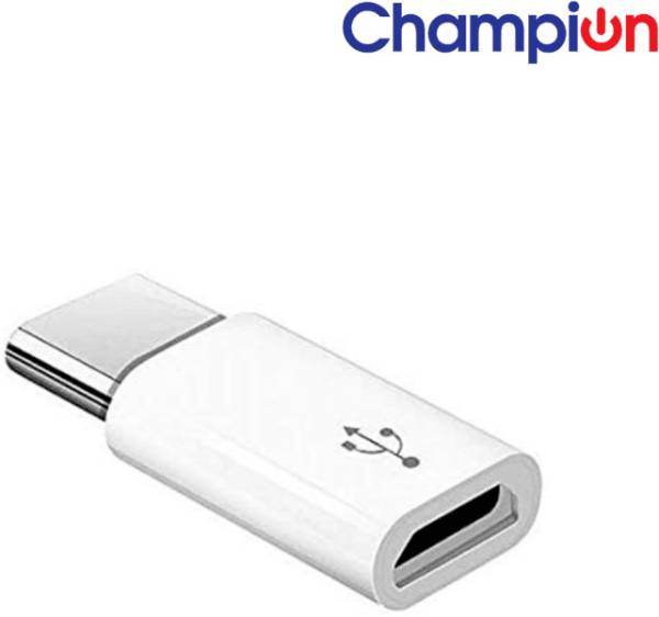 CHAMPION White Micro To Type C Data Syncing and Charging Phone Converter