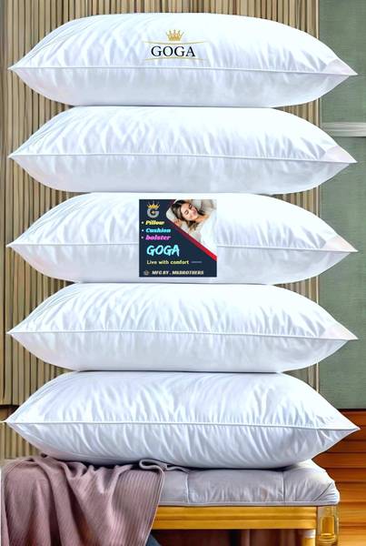 GOGA LUXURY Cotton Solid Sleeping Pillow Pack of 5