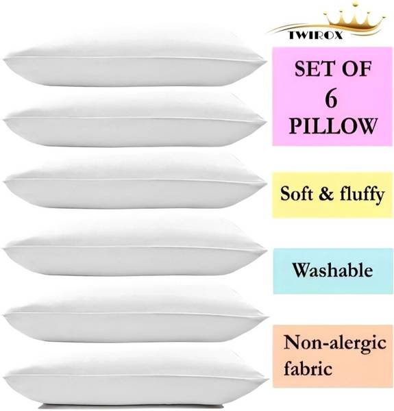 TWIROX ULTRA SOFT LUXURY Cotton Solid Sleeping Pillow Pack of 6