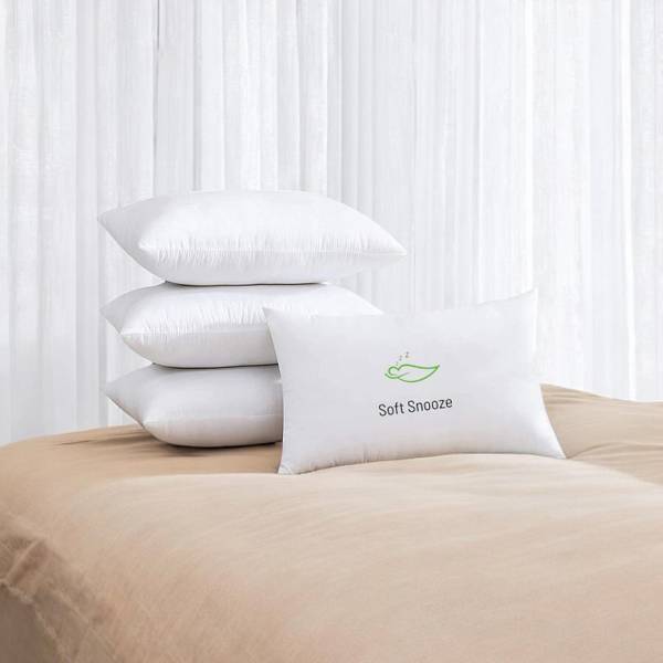 SOFT SNOOZE SOFT LUXURY Microfibre Solid Sleeping Pillow Pack of 4