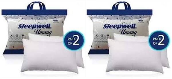 Sleepwell Pillow Set || Comfort And Support Pillow Microfibre Solid Sleeping Pillow Pack of 4