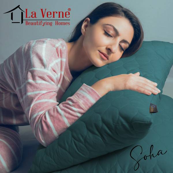 LA VERNE QUILTED Microfibre Solid Sleeping Pillow Pack of 2