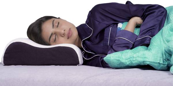 HKZ-YG Cervical Contour Memory Stomache / Side Sleepers / Anti-Snoring Memory Foam Solid Orthopaedic Pillow Pack of 1