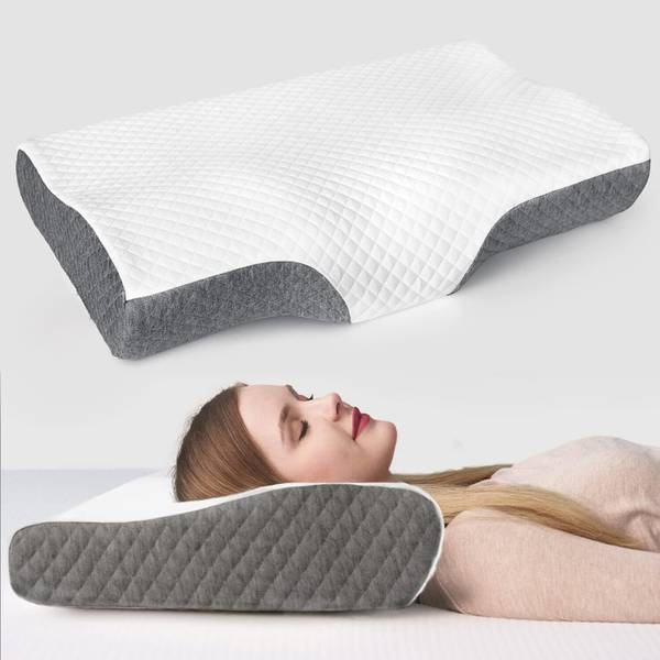 PostureX Memory Foam Polka Sleeping Pillow Pack of 1