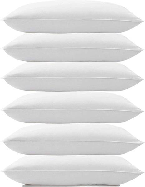 LIPONOS LUXURY Polyester Fibre Solid Sleeping Pillow Pack of 6