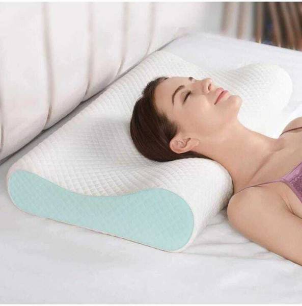 HKZ-YG Cervical Contour Memory Foam Pillow + Anti-Snoring + Stomached + Side Sleepers Memory Foam Solid Orthopaedic Pillow Pack of 1