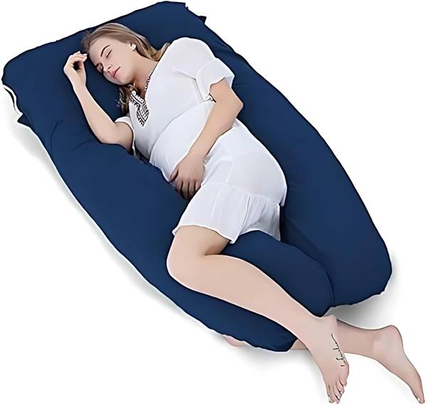 ag pro comfort Ultra Soft U-Shaped Body Maternity Pillow with Cotton Zippered Cover Polyester Fibre Solid Pregnancy Pillow Pack of 1