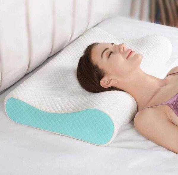 Everway Cervical Contour Memory Foam Pillow, Stomached, Anti-Snoring, Side Sleepers Memory Foam Geometric Orthopaedic Pillow Pack of 1