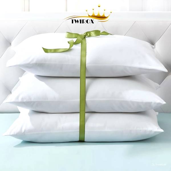 TWIROX LUXURY Cotton Solid Sleeping Pillow Pack of 3