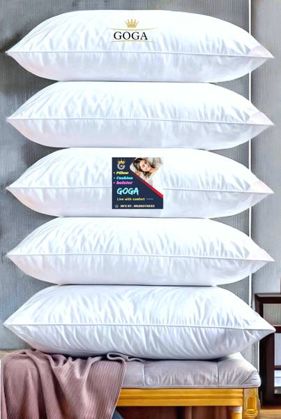 GOGA LUXURY Cotton Solid Sleeping Pillow Pack of 5