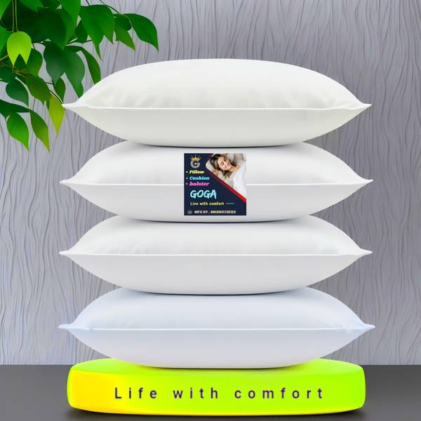 GOGA LUXURY Cotton Solid Sleeping Pillow Pack of 4