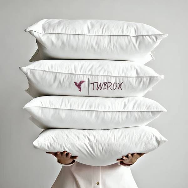 TWIROX LUXURY Polyester Fibre Abstract Sleeping Pillow Pack of 4