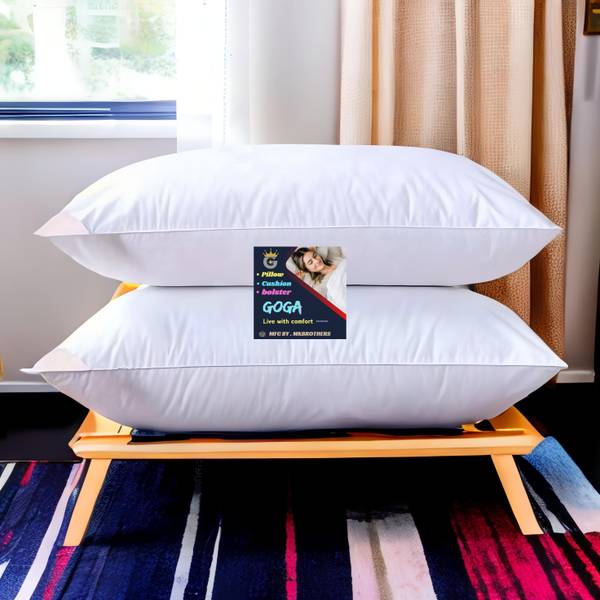 GOGA LUXURY Cotton Solid Sleeping Pillow Pack of 2