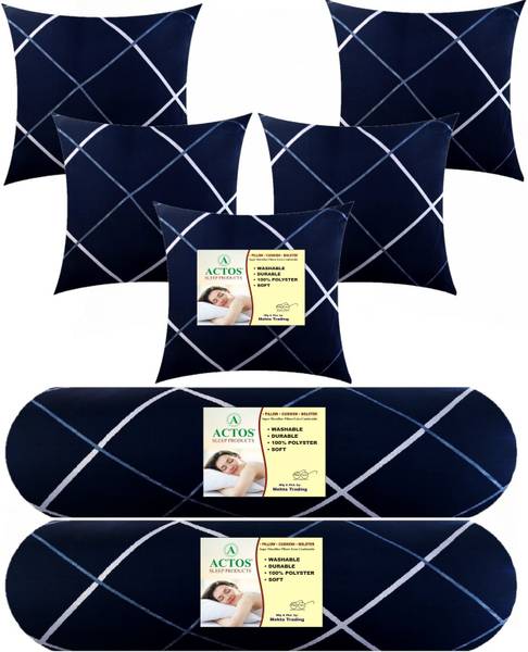 ACTOS 5 Cushion 2 bolster Microfibre Geometric Bolster Pack of 7