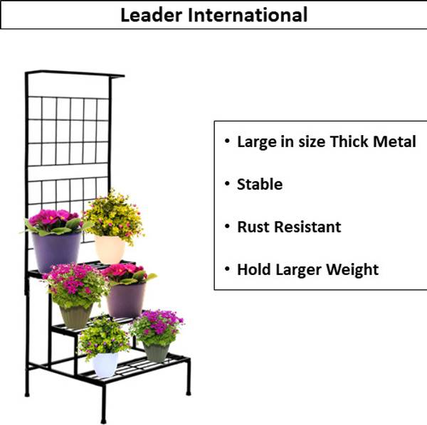 Leader International Leader Metal Multi-Tier Planter Stand Plant Container Set