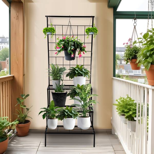 moreyaji Plant Stand for Living Room Plant Stand for Balcony Flower Pot Outdoor Plant Container Set