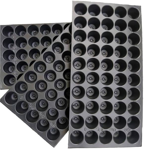 Sage Agriculture/Garden Plastic Seed Germination Seedling Tray (Black 50 Cavity, 10) Plant Container Set