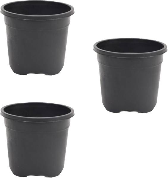 UGAOO Gardening Pots for Indoor & Outdoor Plants -8 inch, Black Plant Container Set