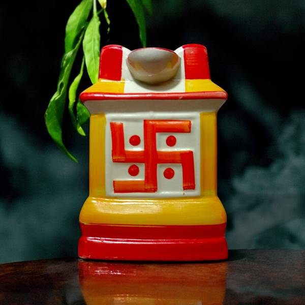 Pottery Mart "Premium" Tulsi Ceramic Pot Medium Sized for Indoor, Outdoor, Home Office, Pooja Plant Container Set