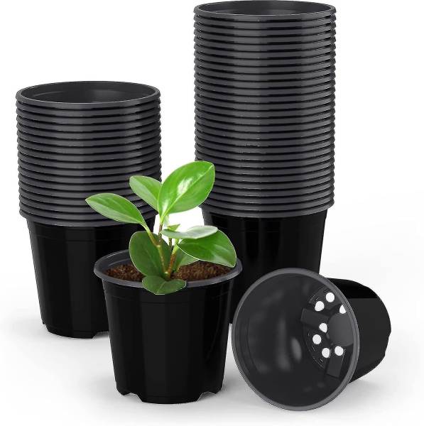 Varshney Gardening 6 Inch Black Nursery Pot indoor and Outdoor Flower Pot 10 Pieces Plant Container Set