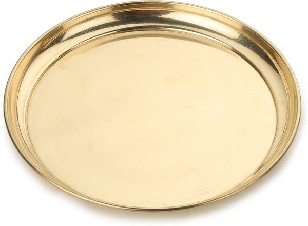 DOKCHAN Brass Plain for All pooja (Size - 7inch) Dinner Plate