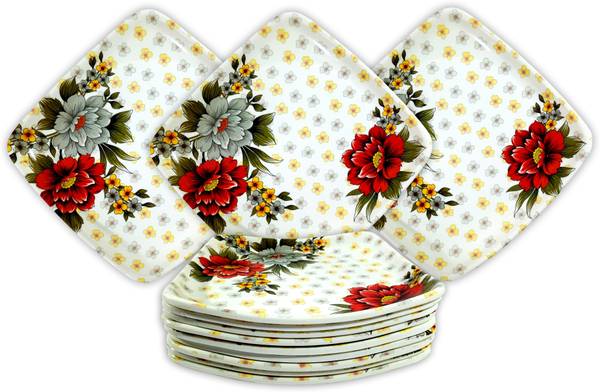 Inpro Melamine Square 8 Inch Small Half Plate (Size-8 Inch/20 CM)-Snacks Plate Half Plate