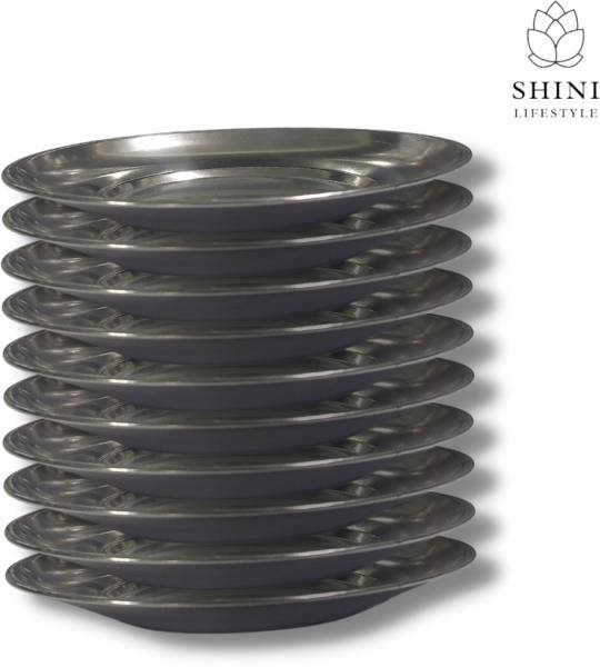 SHINI LIFESTYLE Steel Half plate, round and simple plate daily ware steel plate, breakfast plate Quarter Plate