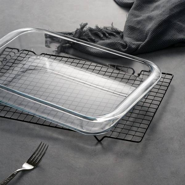 Tap2kaart 1600ml Clear Glass Baking Dish for Oven Cooking Casserole Rectangular Baking Pan Baking Dish