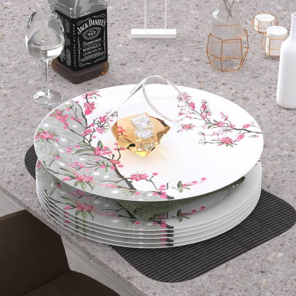 Castleite Piccolo Rouge Blush Melamin Full Plates Set - Size 11', Round Designer Dinner Plate