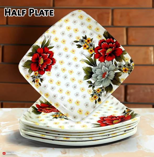 Inpro Melamine Square 8 Inch Small Half Plate (Size-8 Inch/20 CM)-Snacks Plates Half Plate