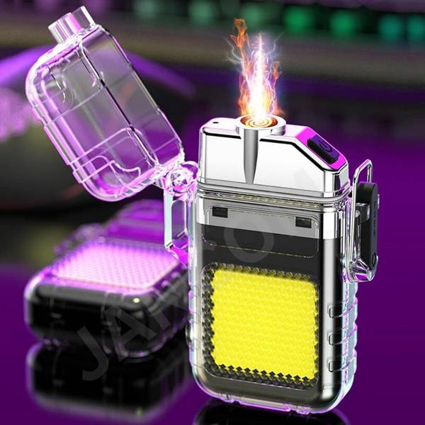Jancom JANCOM Electric Rechargeable lighters with Torch Light Camping Lighter ...