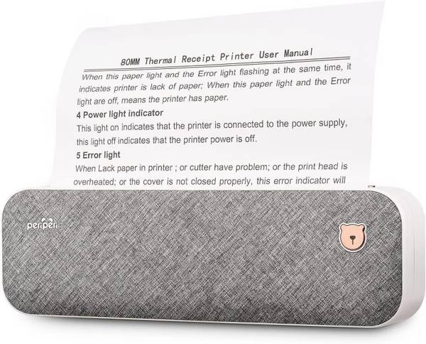 PeriPeri PeriPage A4 Size Mini Bluetooth Thermal Printer Inkless Portable Printer White Thermal Printer