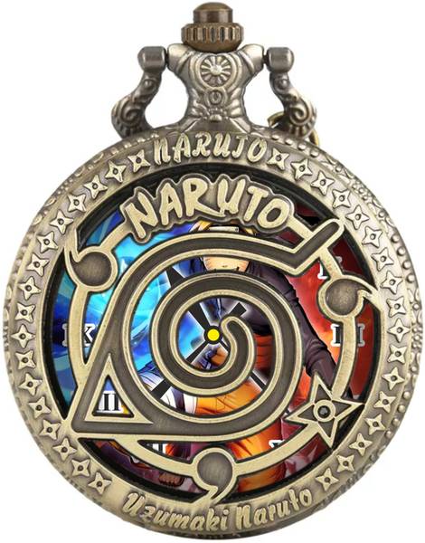 Tiny Tim Antique Pocket-Watch Naruto Rasingan Printed Dial Metal Car Bike Home Keychain Naruto Rasingan Printed Pocket Watch Keychain Bronze Metal Poc...
