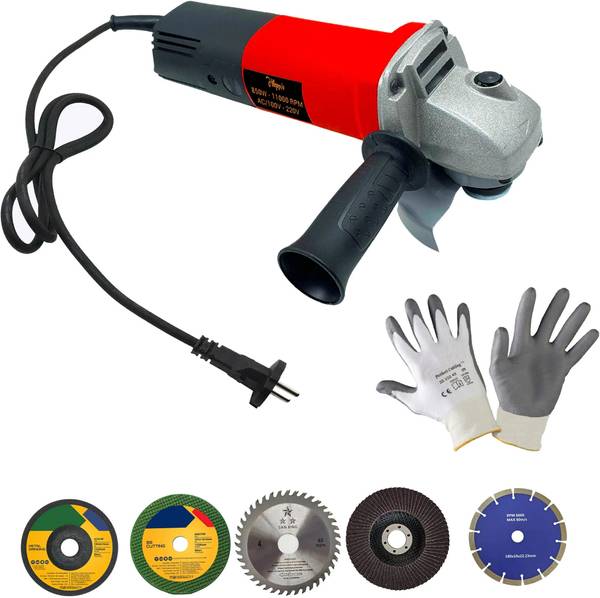 Hillgrove HGCM960M6 4"inch Professional Heavy Duty Angle Grinder Machine with 5Pcs Wheels 100% Copper Winding Grinder Machine for Precision Cutting Me...