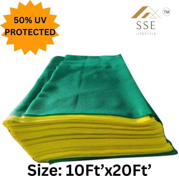 SSE Green Shade Net(10 x 20 ft), 50% Sunlight Blocking Multipurpose For Gardening Portable Green House