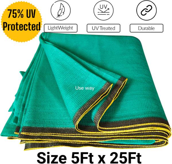 Use way Green Shade Net (5ft x 25ft)-75% Sunlight Block For Gardening/Plant/Balcony Portable Green House