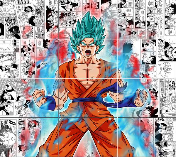Goku Manga Collage Poster Set of 12 (Size A4) Premium-Quality Posters, 350GSM Paper, Dragon ball Posters For Anime Fans Fine Art Print