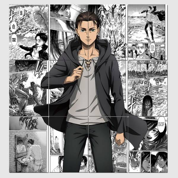 Set of 12 Eren Yeager manga kit wall decor 300 GSM hard poster Attack on Titan posters Paper Print (11.7 inch X 8.3 inch) Photographic Paper Photograp...