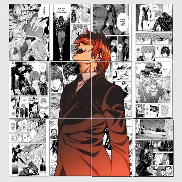 Set of 12 Light Yagami manga kit wall decor 300 GSM hard poster Death Note posters Paper Print (11.7 inch X 8.3 inch) Photographic Paper Photographic ...
