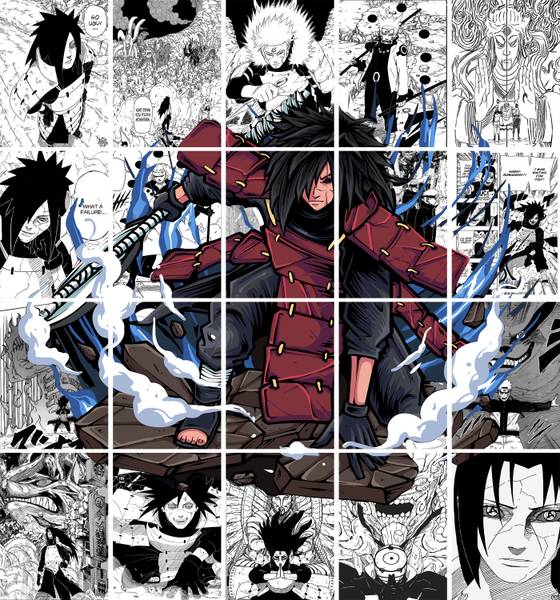 Uchiha Madara Manga Collage Kit: Unleash the Power of 20 Posters - Form a Masterpiece! Paper Print