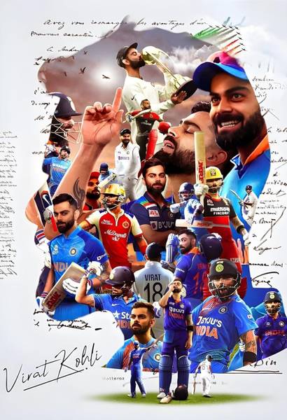 Virat Kohli Poster - Premium-Quality 300 GSM, 13x19 inches | Big Size Cricket Poster for Fans, Virat King Kohli Indian Cricketer Wall Poster for Livin...