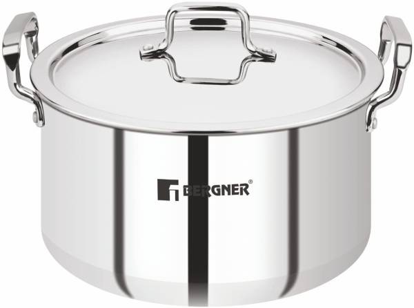 BERGNER Tripro Triply Stainless Steel Biryani Pot / Handi / Casserole Pot 28 cm diameter 6.3 L capacity with Lid