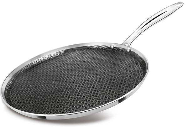 MILTON Pro Cook Triply Hexa Tech Induction Stainless Steel Tawa,30cm Honeycomb Nonstick Tawa 30 cm diameter