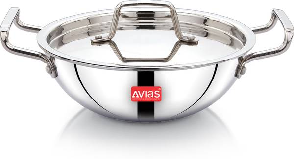 AVIAS AVI3 Triply Kadai with SS Lid Kadhai 20 cm diameter with Lid 1.5 L capacity