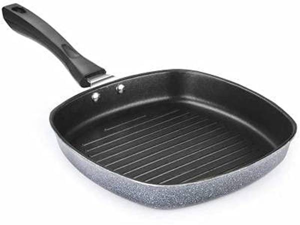 SWAURSAHA Grill Pan Non Stick| Tandoori Fry Pan |Tandoor Pan for cooking| Premium Cookware Grill Pan 25 cm diameter 1 L capacity