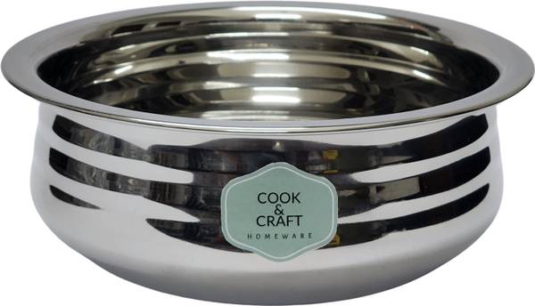 COOKCRAFT Premium Stainless Steel Urli (Silver, 1100ml / 1.1 L) 1.1 L capacity 17.5 cm diameter