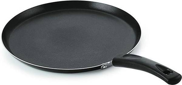 NIRLON Nelcon Non-Stick Aluminium Flat Tawa, Black Tawa 26 cm diameter